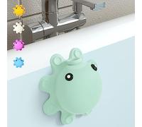 Bathtub Overflow Drain Cover - Silicone Bath Tub Drain Cover, Octopus Tub Overflow Drain Stopper with Suction Cups, Adds Inches of Water for Deeper Bath, Bathroom Spa Relaxing Accessory, Aqua Green