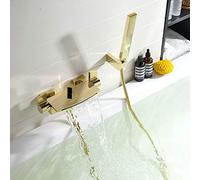 Bathtub Shower Faucet Waterfall Faucet Single Handle Mixer Tap Gold/Black/White/Chrome ABS Handshower Bath & Shower Faucet - (Color: Gold Set)