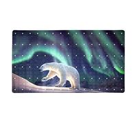 Bathtub Shower Mat Non Slip with Suction Cups and Drain Polar Bear With Stars, Dark Sky Non Slip Bath Tub Bathroom Mat, Medium Size 27 x 15 Inches