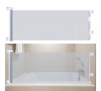Bathtub Splash Guard for Tub Kids and Pets with Splash Strips, No Drilling 71" Wide Retractable Waterproof Shower Splash Guard for Bathtub, Space-Saving Bathtub Water Guards Retractable Gate, Clear
