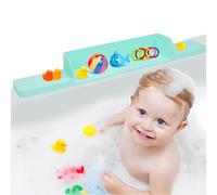 Bathtub Splash Guard, Silicone Bath Tray for Bathtub with 7 Suction Cups Non-Slip Bath Toy Storage Shower Splash Guard for Kids, Bath Toy Organizer Bathtub Holder Bath Accessories Essentials Shelf