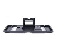 Bathtub Tray Caddy, Expandable Bathtub Caddy Tray for Tub, Adjustable bath board with Book Rest, Extendable Wooden Bath shelf,Bathroom Accessories for Spa or Reading Lite Style,Black