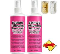 Bathtub Yellow Stain Remover, Bathtub Stain Remover Heavy Duty, Instantly Brightens Aged Plastics & Acrylics. Fast-acting, No Scrubbing. Restore Like-new Shine ，2PCS：100ml