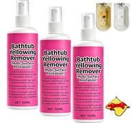 Bathtub Yellow Stain Remover, Bathtub Stain Remover Heavy Duty, Instantly Brightens Aged Plastics & Acrylics. Fast-acting, No Scrubbing. Restore Like-new Shine ，3PCS：100ml