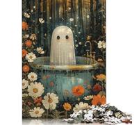 Bathtube Ghost Floral Paper Puzzles 1000 Piece Jigsaw Puzzles for Adults Educational Game Challenge Toy Christmas Eve Gifts 1000pcs (75x50cm)