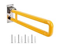 Bathtubs Grab Bar Bathroom Rails Foldable Toilet Handrail Non Skid Safety Rail Aid Assist Support Bars Wall Mounted for Disabled Pregnant Elderly(Orange,75cm)