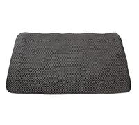 Bathub and Shower Soft Waffle Cushioned Texture Spa Bathroom Shower and Bath Mat Non Slip 27.5" x 16" with Suction Cups and Drain Holes (Black)