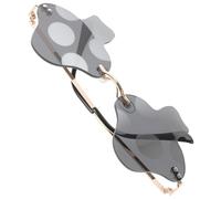 BATHVEVE 1 Pair Rimless Mushroom Shape Sunglasses for Festivals and Beach with Alloy and PC Material, Trendy Party Eyewear Photo Props in Unique Chic Style