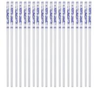 BATHVEVE 10 Pairs Blue and White Porcelain Chopsticks Set with Dragon Pattern, Reusable Ceramic Chopsticks Dishwasher Safe for Household Dining and Chinese Restaurant Use
