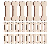 BATHVEVE 100pcs Wood Dog Bone Shaped Ornaments Unfinished Wooden Cutouts with Unique Design Khaki Color Versatile Use for DIY Crafts and Creative Projects