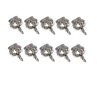 BATHVEVE 10PCS Antique Silver DIY Pendant Hollow out Crown Charms for Jewelry Making for Necklaces Keychains and More Creative Accessories for Crafting and Cosplay