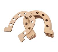 BATHVEVE 10pcs Horseshoe Shaped Wood Slices for Crafts Lightweight Unfinished Wooden Chips for Graffiti and Handicrafts DIY Home Decoration