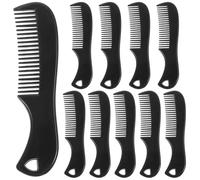BATHVEVE 10pcs Mens Beard Combs for Hair Care, Portable Plastic Pocket Combs for Beard and Hair Styling, Simple Black Design for Personal Use and Gifting