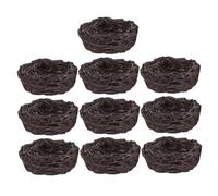 BATHVEVE 10pcs Mini Resin Artificial Bird Nests with Speckled Eggs for Home Garden Decor Realistic Craft Supplies for Easter DIY Natural-looking Ornamental Bird's Nest