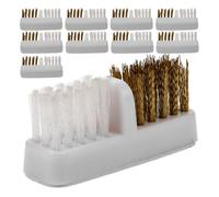 BATHVEVE 10pcs Nail Drill Brush Copper Wire Cleaning Brush for Nail Drill Bits Dust Removal Portable Handheld for Salon and Manicure Use