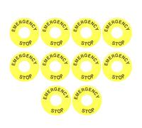 BATHVEVE 10pcs Push Button Emergency Stop Sign round Pvc Warning Ring 2.36x2.36x0.08inch Easy Installation Safety Emergency Push Accessories