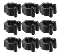 BATHVEVE 10pcs Wall Mounted Fishing Rod Holder Clips with Screws, Multifunctional Abs Plastic Fishing Pole Rod Racks and Pool Cue Stick Holders for Office and Store, Sleek Modern Design