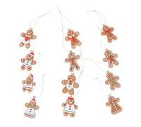 BATHVEVE 12 Pcs Christmas Gingerbread Man Hanging Ornaments Lightweight Pendant Decorations for Xmas Tree Holiday Party Wedding Indoor Use