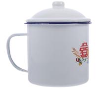 BATHVEVE 1200ml Retro Enamel Mug Multi-Purpose Tea Cup Sturdy Enamel Material Practical for Long Term Use for Office and Dessert Shops Random Color