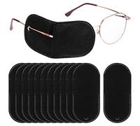 BATHVEVE 12pcs Large Black Glasses Eye Patches Reusable Soft Non-Woven Fabric Eye Patch for Adults and Right Suitable for Amblyopia and Surgery