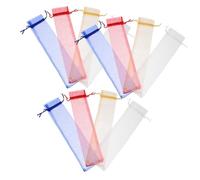 BATHVEVE 12pcs Organza Bags for Presents Hand Held Folding Fan Multipurpose Sheer Pouches for Wedding Favor Candy Gauze Bag