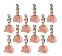 BATHVEVE 12pcs Rose Gold Fishing Bell Alert with Quick Clip Copper Tone Bite Alarm Devices for Sea Fishing Night Detection Weather-resistant Rod Accessories