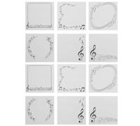 BATHVEVE 12pcs Self-adhesive Musical Note Pads with Smooth Writing Surface and Lightweight Paper Material, 3x3 Inch Square Notepads for Office and Music Classroom Use, for Students