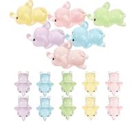 BATHVEVE 15pcs Mini Resin Elephant Figurines Set Glow the Dark Cute Tiny Elephant Sculptures Lightweight Versatile Use for DIY Crafts Fairy Garden Decorations