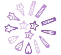BATHVEVE 15pcs Star Hair Clip Metal Hair Clips for Girls Snap Barrettes Heart Teardrop Shapes for Women Girls Barrettes