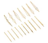 BATHVEVE 17pcs Pearl Hair Clips Set Elegant Golden Barrettes for Women Stylish Mixed Styles for Any Hair Type Durable Material for Various Outfits