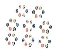 BATHVEVE 1set Flatback Resin Beauty Head Cabochons Retro DIY Adornments for Jewelry Making Phone Cases and Crafts Durable Lightweight and Easy to Use 48pcs