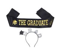BATHVEVE 1set Graduation Party Bachelor Cap Headband with Sash for Memorable Celebrations Photo Shoots Ceremonies Comfortable Stylish Accessory for Events