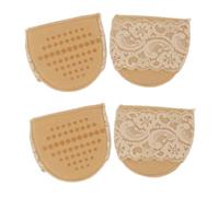 BATHVEVE 2 Pair Khaki High Heel Shoe Support with Anti-Slip Sponge and Cloth Material, Ultra-Soft Forefoot Cushion to Reduce Pressure on Toes and Metatarsal, Invisible Half Size Inserts