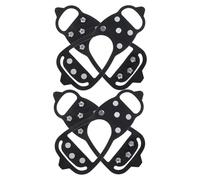 BATHVEVE 2 Pairs Anti-slip Shoe Chains for Ice in Black, Plastic Material, Size 40-45, Suitable for Boots and Hiking Boots, for Mountaineering and Snow Activities