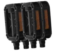 BATHVEVE 2 Pairs Bike Pedals Replacement Black American Thread Cycling Accessories with Anti-skid Nails Reflector for Safe Riding Plastic Engineering
