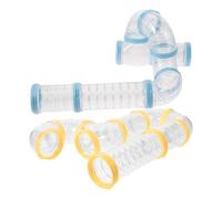 BATHVEVE 2 Sets Hamster Tubes and Tunnels Kit DIY Connection Secure Living Space Detachable Design Pp Material Assorted Colour Pet Cage Accessory for Guinea Pig and Hamster