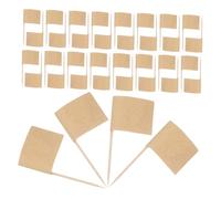BATHVEVE 200pcs Blank Mini Toothpick Flags for Food Solid Color Kraft Stick Cupcake Toppers Cheese Labels and Cocktail Picks for Party Appetizers Buffets and Fruit Decorations