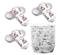 BATHVEVE 200pcs Food-Grade Paper Bread Baking Cups Greaseproof Cupcake Liners Muffin Cases for Baking Snacks Candy and Party Treats Non-Fading Healthy Wrappers for Weddings and Birthdays