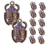 BATHVEVE 20pcs Egyptian Beetle Charm Pendant for Jewelry Making Antique Scarab Jewelry Supplies DIY Crafts for Earrings Necklaces and Keychains for Handmade