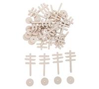 BATHVEVE 24pcs Miniature Wooden Sign Posts with Smooth Grain, Easy Area Division, No Glue or Tools Required, Brown Wood Material, for Dollhouse Route Markers and Office or Rural Farm Micro