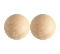 BATHVEVE 2Pcs 7Cm Solid Natural Wood Balls Unfinished Round Hardwood Spheres for DIY Crafts Home Decor and Wooden Party Decorations