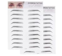 BATHVEVE 2pcs Artificial Eyebrow Hair-like Eyebrow Transfer Stickers Black Paper Material Easy to Use No Time for Novice Women