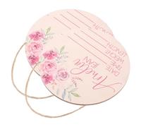 BATHVEVE 2pcs Baby Name Announcement Signs Wooden Birth Announcement Plaques for Nursery Decor Pink Wood Material Newborn Photo Props Suitable for Hospital or Baby Photo Sessions