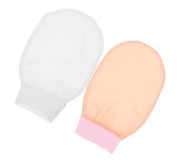 BATHVEVE 2pcs Bath Towel Washcloth Korean Exfoliating Mitts Soft Silk Luffa Sponges for Body Exfoliator Scrubber for Showering and Face Cleaning