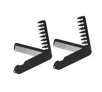 BATHVEVE 2pcs Black Folding Wide Tooth Combs for Travel Portable Lightweight Hairdressing Tools for Men and Women Compact Oil Hair Styling and Texturing Pocket Sized Grooming Accessories