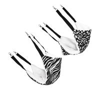BATHVEVE 2Pcs Breathable Double-Sided Cat Hammock 35X35Cm with Black White Polka Dot and Zebra Pattern, Hanging Pet Cat Nest Sleeping Bed Suitable for Indoor Use