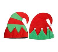 BATHVEVE 2pcs Christmas Elf Hats for Adults Lightweight Cloth Material, Easy to Wear Creative Xmas Party Headwear, for Costume Party and Celebration Activities