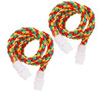 BATHVEVE 2pcs Cotton Rope Bird Ladder for Parakeets and Parrots, Sturdy Climbing and Chewing Perches That Can Be Bent into Different Shapes, Birdcage Stand Accessory