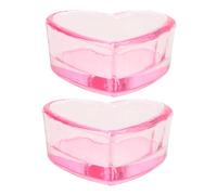 BATHVEVE 2pcs Crystal Glass Nail Dish Heart-shaped Nail Art Cup Hand Soak Bowl for Manicures French Manicure Liquid Holder Art Brushes Technician Accessories