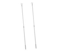 BATHVEVE 2pcs Curtain Retractable Rotary Rod Window Shade Curtain Rod Adjustable Telescopic Extendable Adjustable Pull Extendable Blind Poles Draw Silver Aluminum Alloy